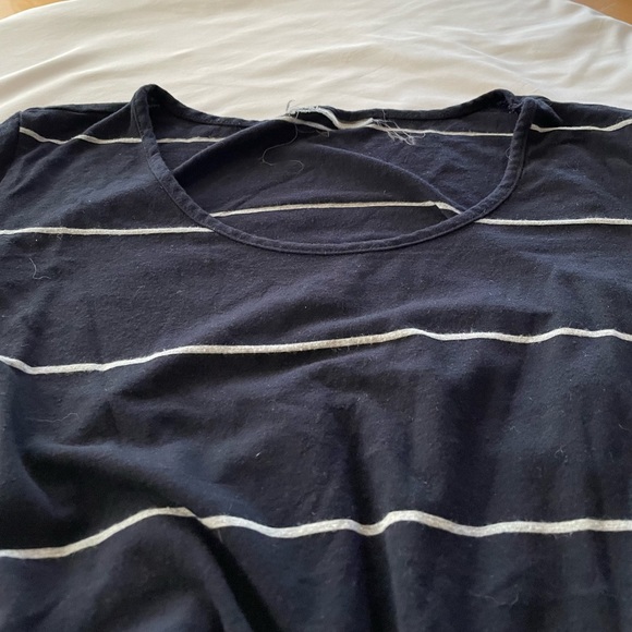 Black & White Striped Maternity Short-Sleeved Top - Picture 4 of 4